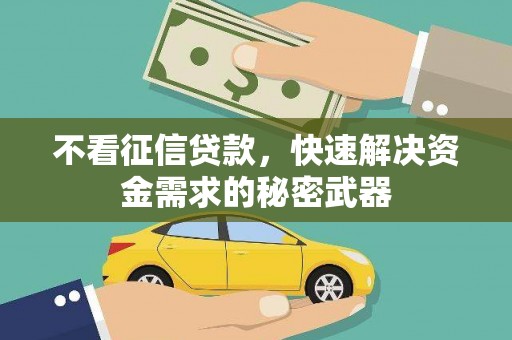 萨迦不看征信贷款，快速解决资金需求的秘密武器