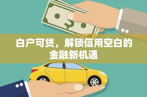 萨迦白户可贷，解锁信用空白的金融新机遇